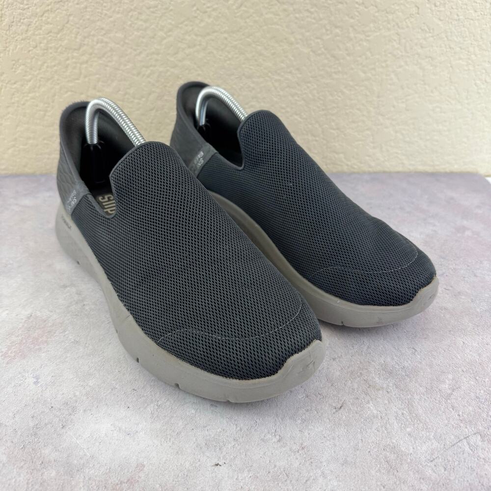 Skechers Mens Size 9.5 Gray Hands Free Slip-Ins GO WALK Flex Shoes 216491